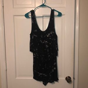 Black and White Tie Dye Romper r2d apparel